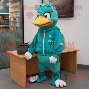 Teal Hens mascot costume...