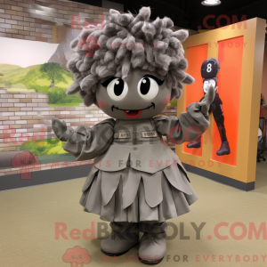 Gray Army Soldier mascot...