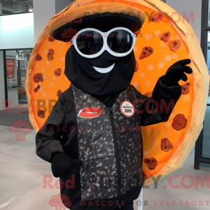 Black Pizza Slice mascot...