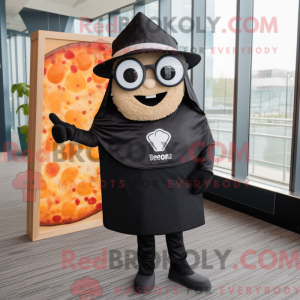 Black Pizza Slice mascot...