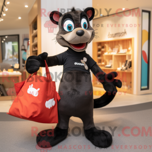 Black Weasel mascot costume...