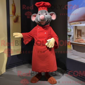 Rød Ratatouille maskot...