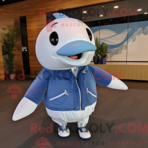 White Blue Whale mascot...