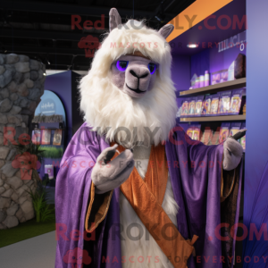 Lavendel-Lama-Maskottchen-K...