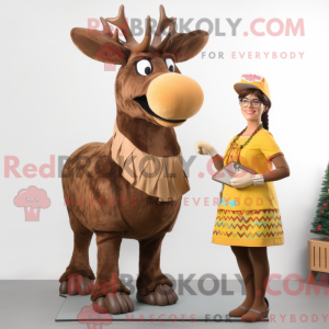 Brown Elk mascot costume...