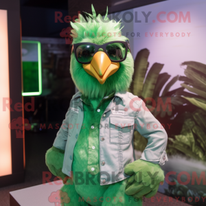 Green Hens mascot costume...