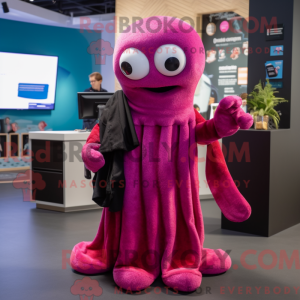 Magenta Squid mascot...