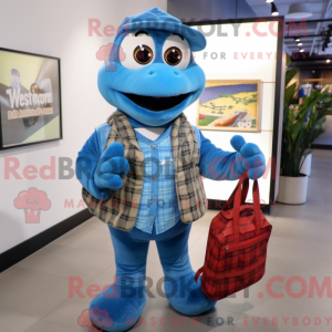 Blue Python mascot costume...