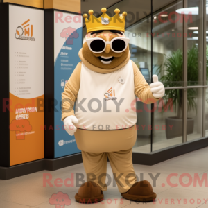 Beige King-maskotdraktfigur...