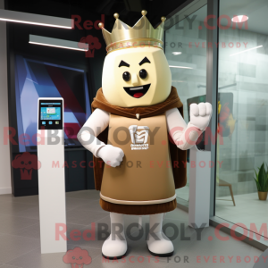 Beige King mascot costume...