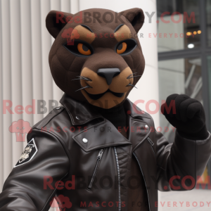 Brun Panther maskot kostume...