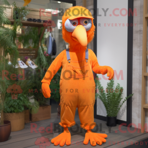 Orange Crow mascot costume...