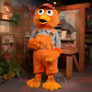 Orange Crow mascot costume...
