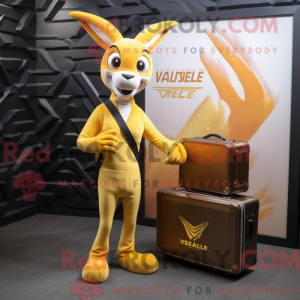 Gold Gazelle mascot costume...