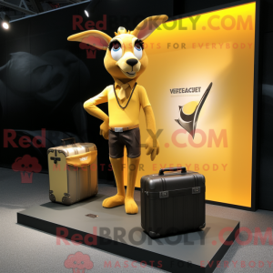 Gold Gazelle mascot costume...
