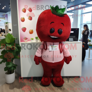 Maroon Strawberry mascot...