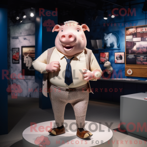 Cream Pig mascot costume...
