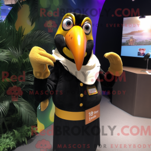 Gold Toucan mascot costume...