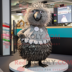 Silver Kiwi mascot costume...