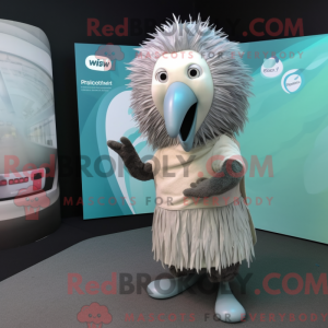 Silver Kiwi mascot costume...