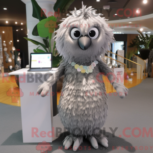 Sølv Kiwi maskot kostume...