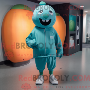 Teal Melon mascot costume...