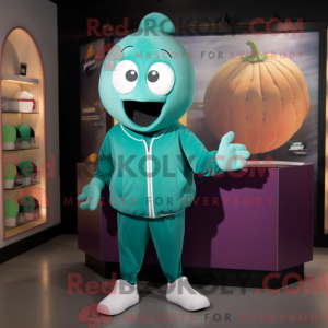 Teal Melon mascot costume...