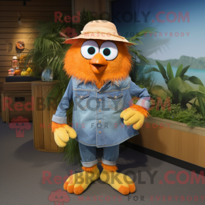 Orange Kiwi mascot costume...