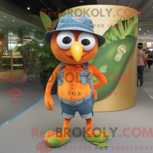 Orange Kiwi mascot costume...