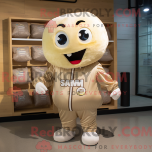 Beige Candy mascottekostuum...