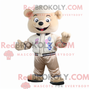 Beige Candy mascottekostuum...