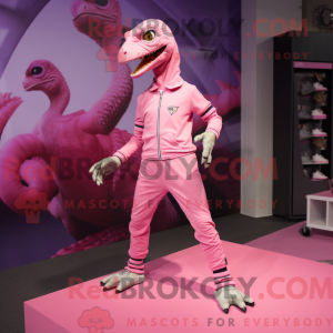 Pink Velociraptor mascot...