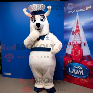 Navy Lama maskot kostume...