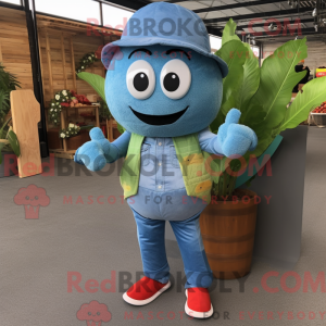 Blue Melon mascot costume...