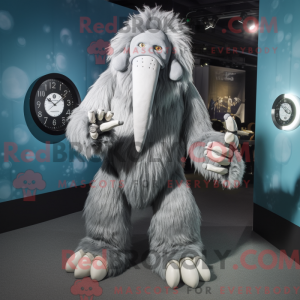 Sølv Mammoth maskot kostume...