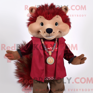 Maroon Hedgehog maskot...