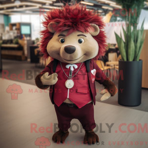 Maroon Hedgehog mascot...