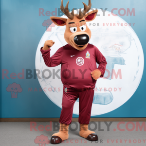 Maroon Elk mascot costume...