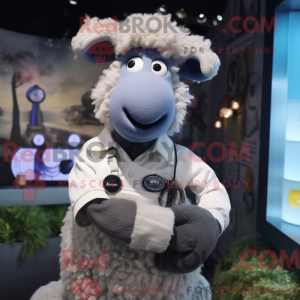Gray Sheep mascot costume...