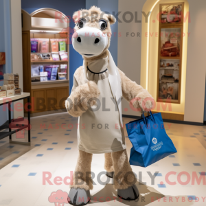Silver Camel mascot costume...