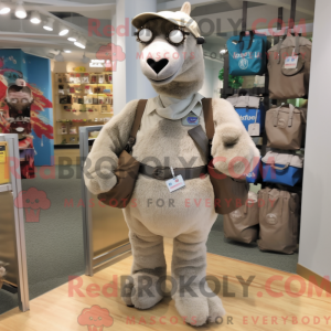 Silver Camel mascot costume...