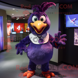 Purple Roosters mascot...