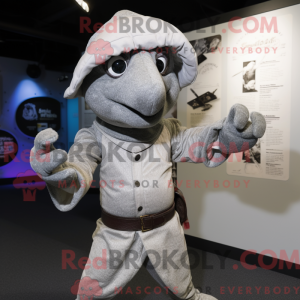 Sølv Pirate maskot drakt...
