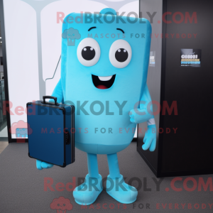 Cyan Pop Corn maskot...