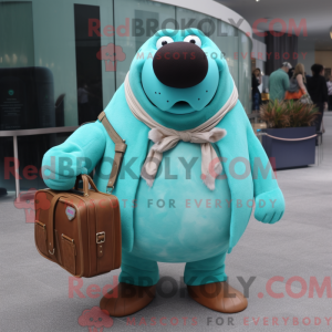 Turquoise Walrus mascot...