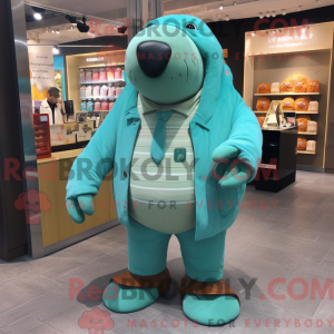 Turquoise Walrus mascot...