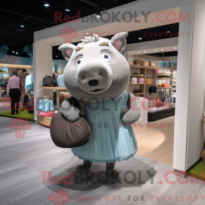 Gray Sow mascot costume...