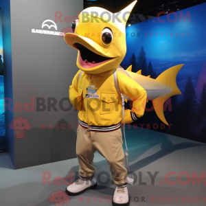 Gold Swordfish mascot...