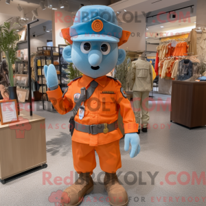 Orange Army Soldier mascot...