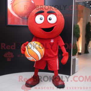 Red Handball Ball mascot...